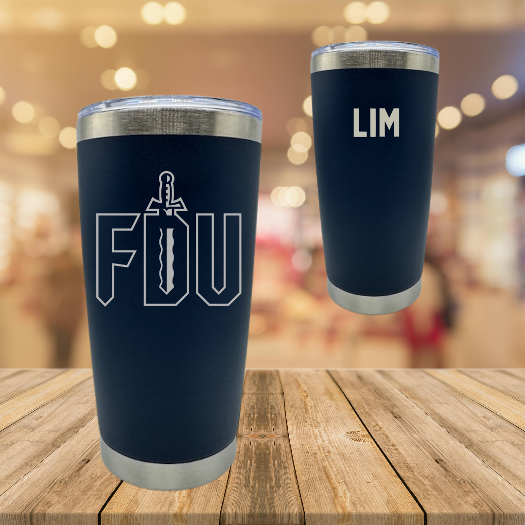 Fairleigh Dickinson University-Metropolitan Campus Tennis Navy Stainless Steel Tumbler - Anastasia Lim