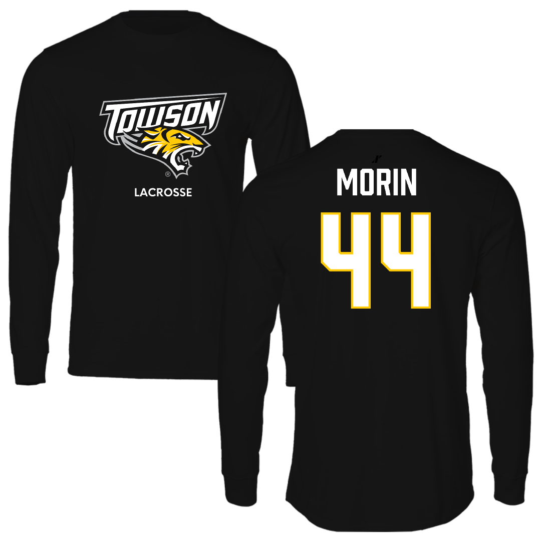 Towson University Lacrosse (M) Black Performance Long Sleeve - #44 Sam Morin