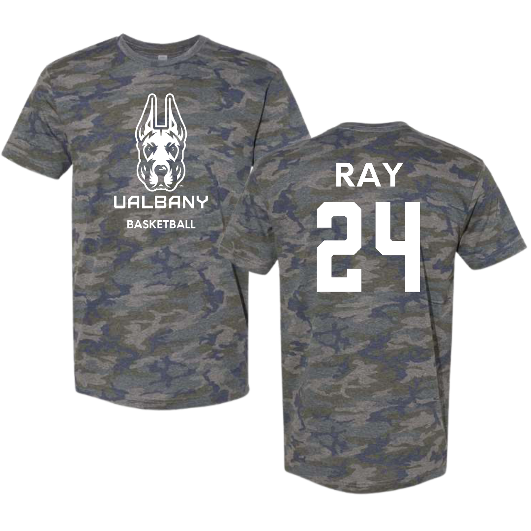 University at Albany Basketball (W) Vintage Camo Tee - #24 Abby Ray