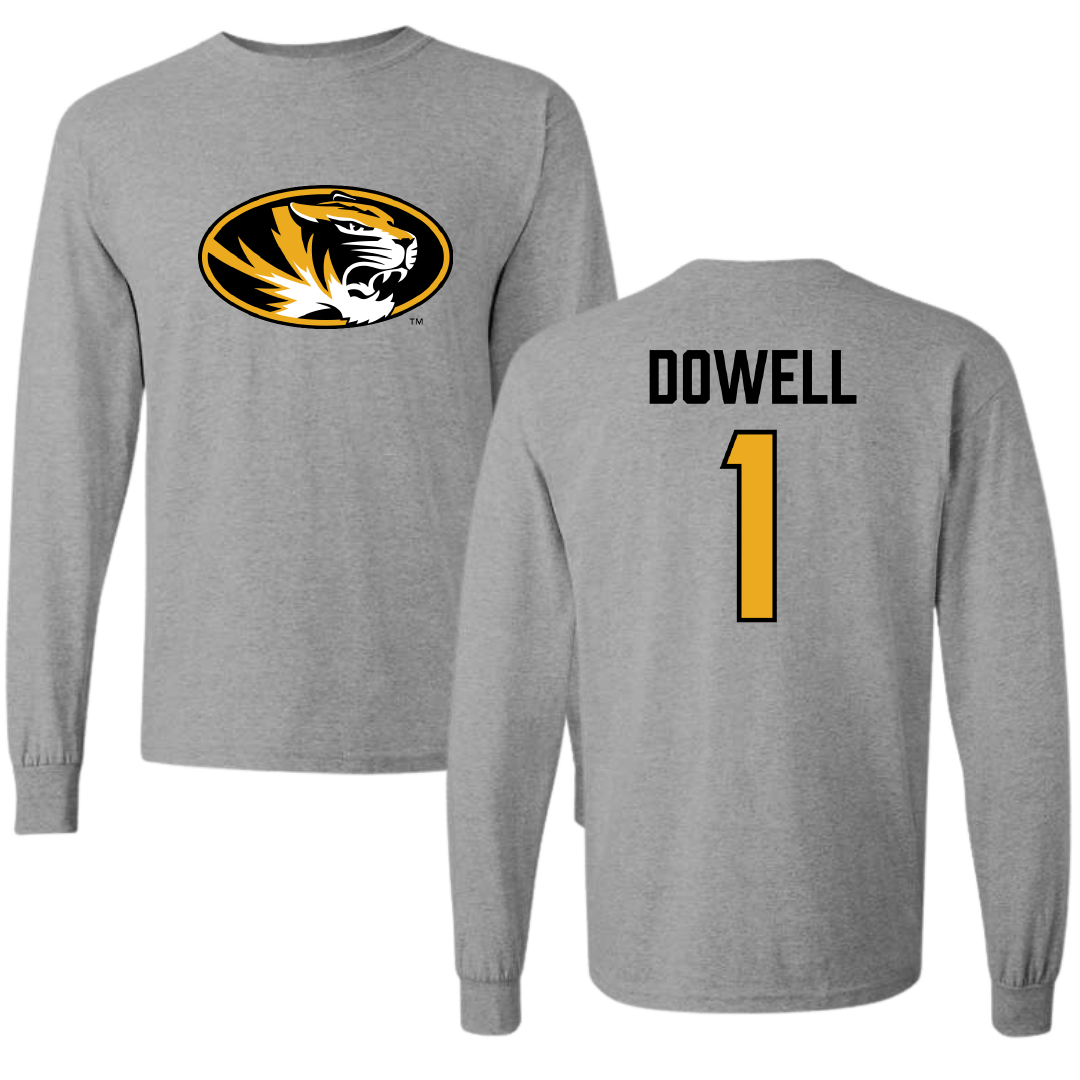 University of Missouri Basketball Sport Gray Long Sleeve - #1 Shannon Dowell