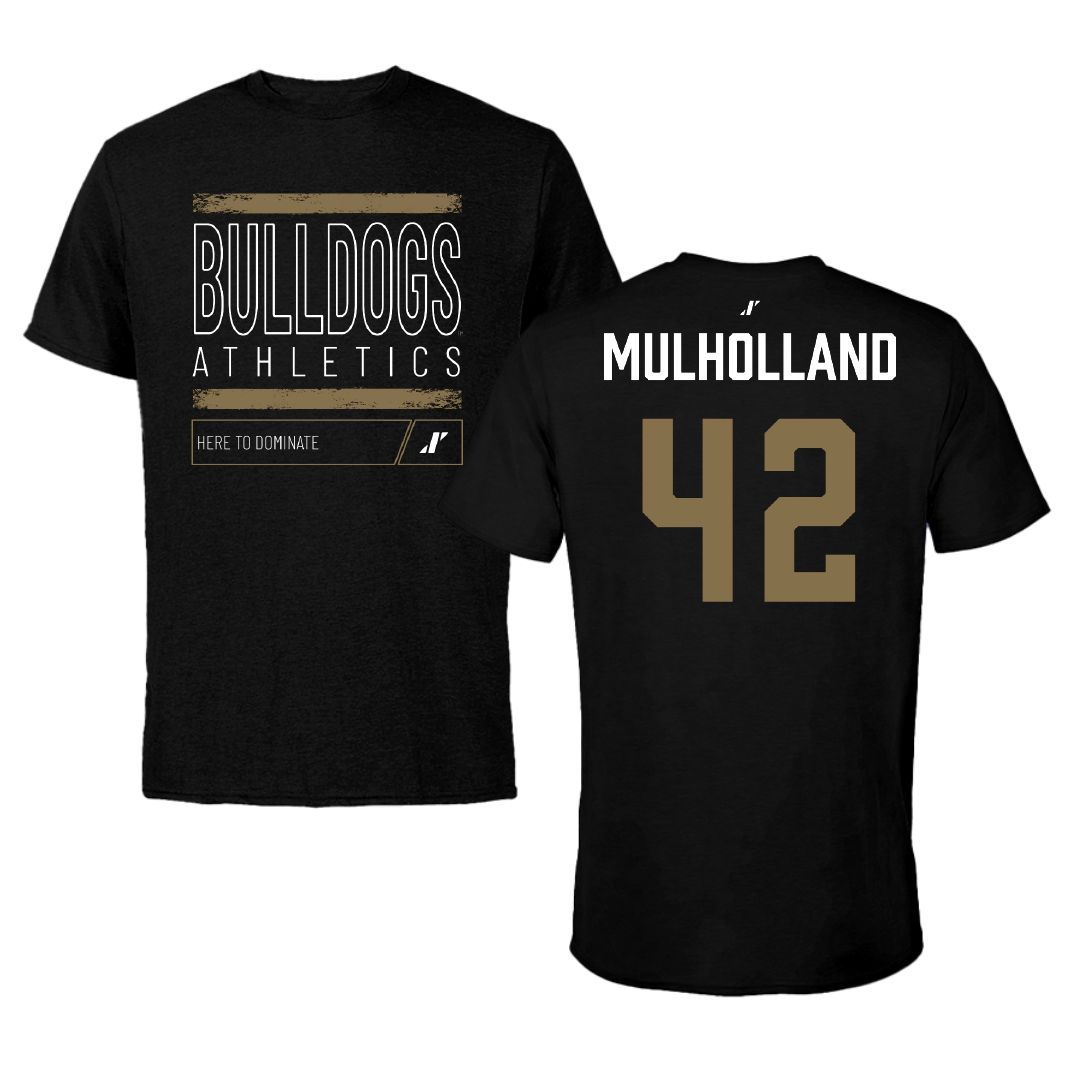 Bryant University Baseball Black Dominate Performance Tee - #42 Billy Mulholland