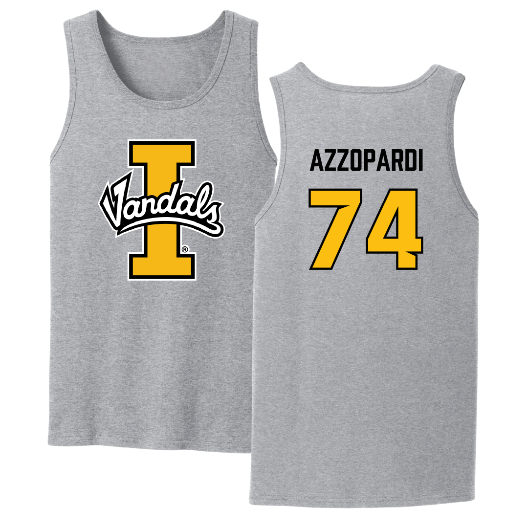 University of Idaho Football Sport Gray Tank Top - #74 Nate Azzopardi