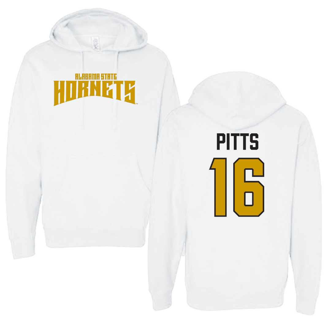 Alabama State University Football White Classic Hoodie - #16 Christian Pitts