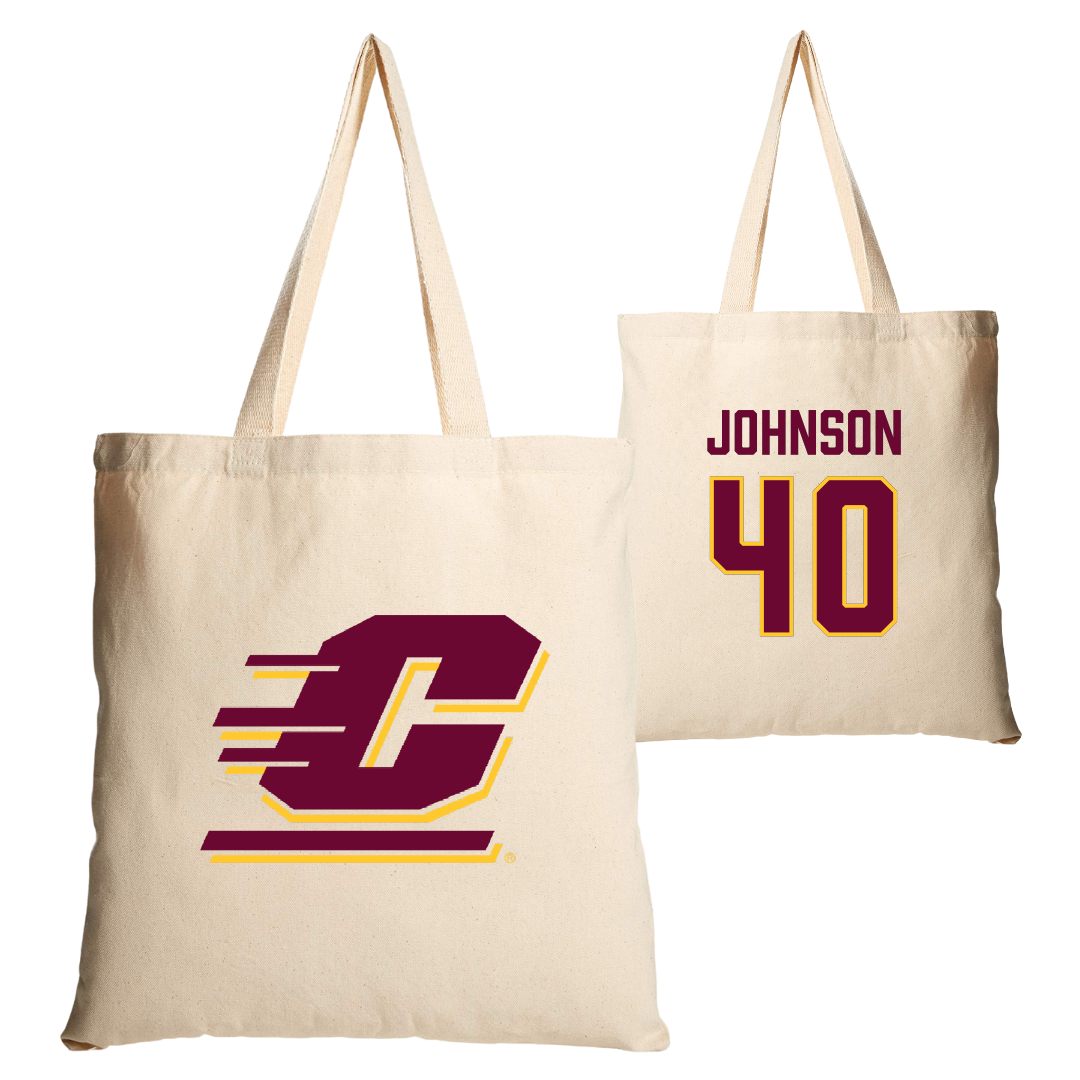 Central Michigan University Basketball (W) Tan Canvas Tote Bag - #40 Taylor Johnson