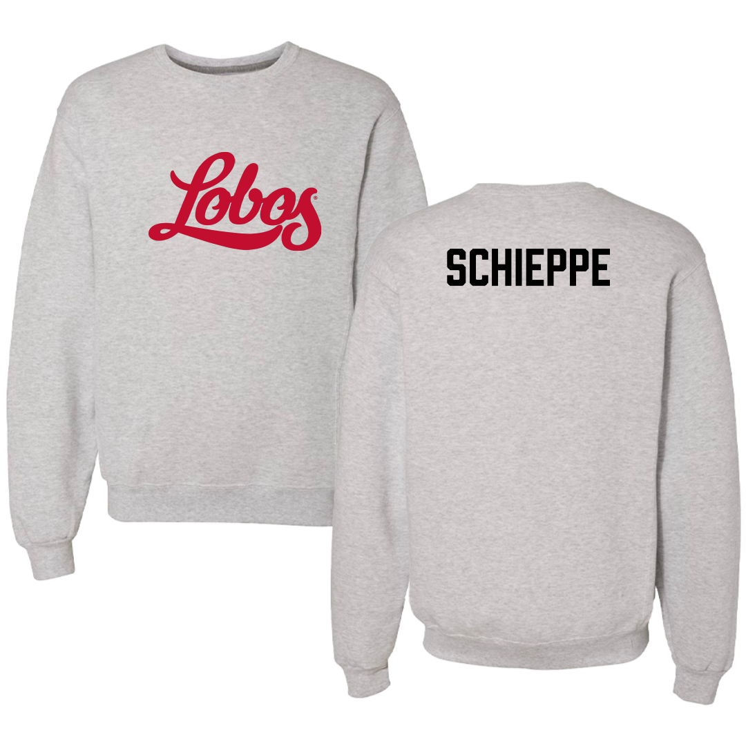 University of New Mexico TF and XC Light Gray Crewneck - Peyton Schieppe