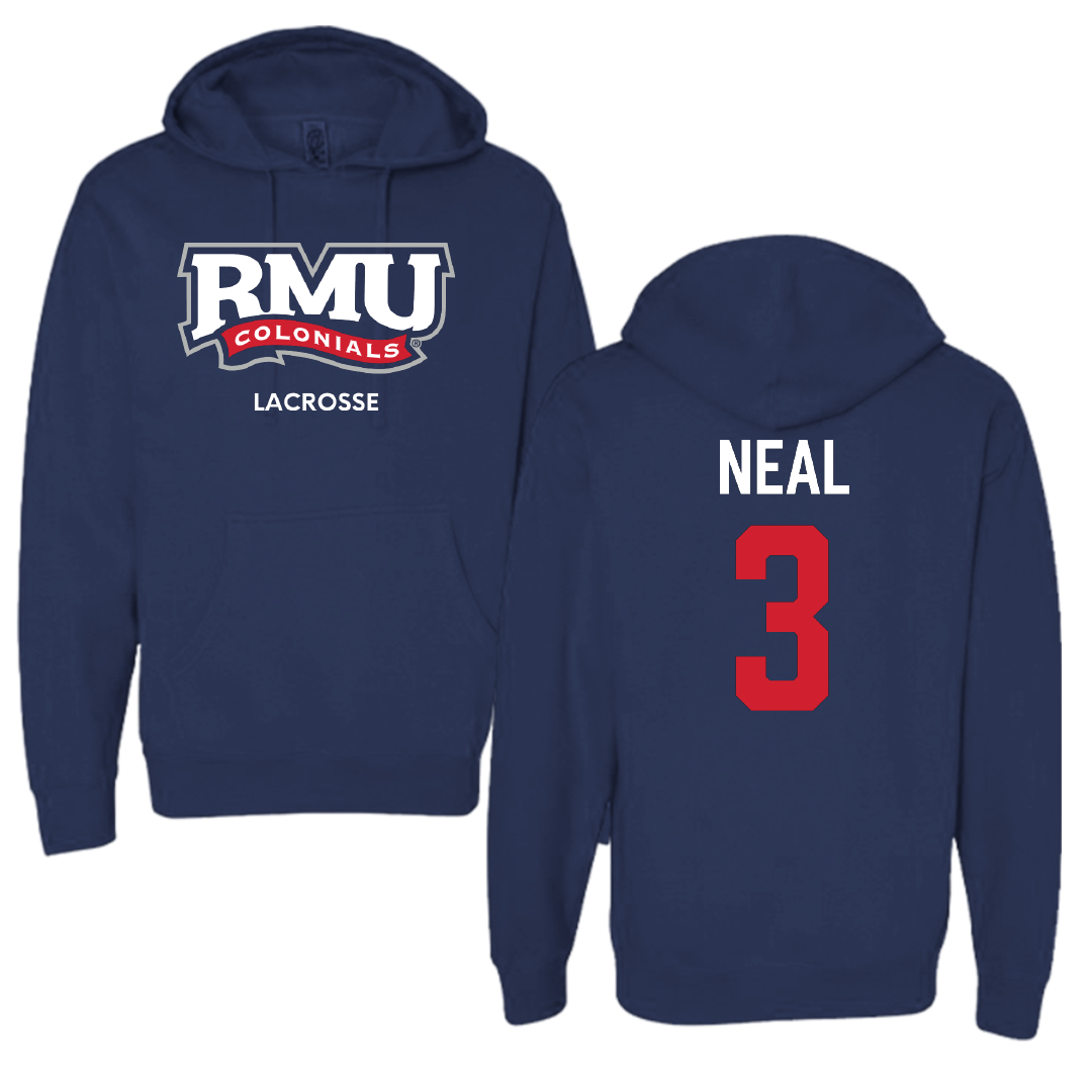 Robert Morris University Lacrosse (M) Navy Hoodie - #3 Torin Neal