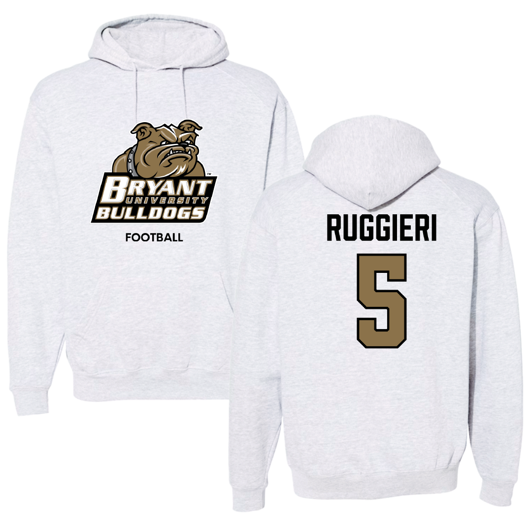 Bryant University Football Light Gray Hoodie - #5 Landon Ruggieri
