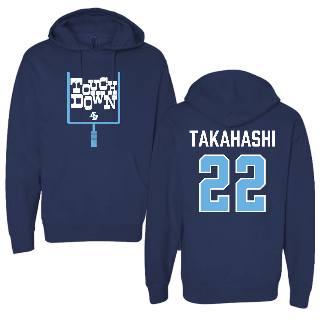 University of San Diego Football Navy Touchdown Hoodie - #22 Yosei Takahashi