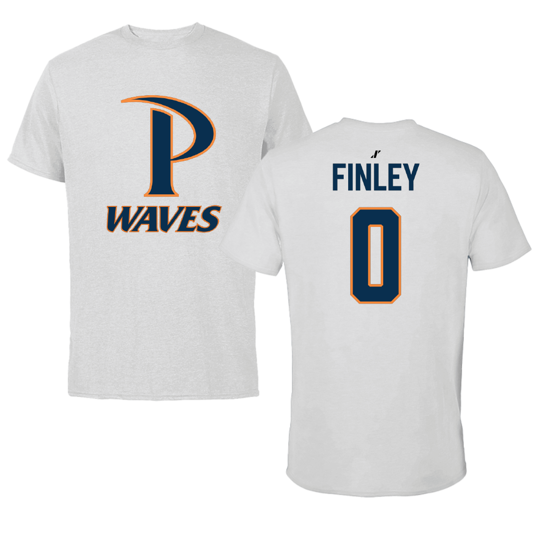 Pepperdine University Basketball Light Gray Tee - #0 Ivory Finley
