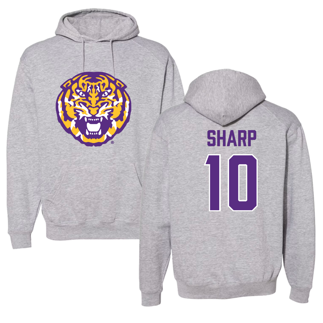 Louisiana State University Football Gray Hoodie - #10 Bauer Sharp