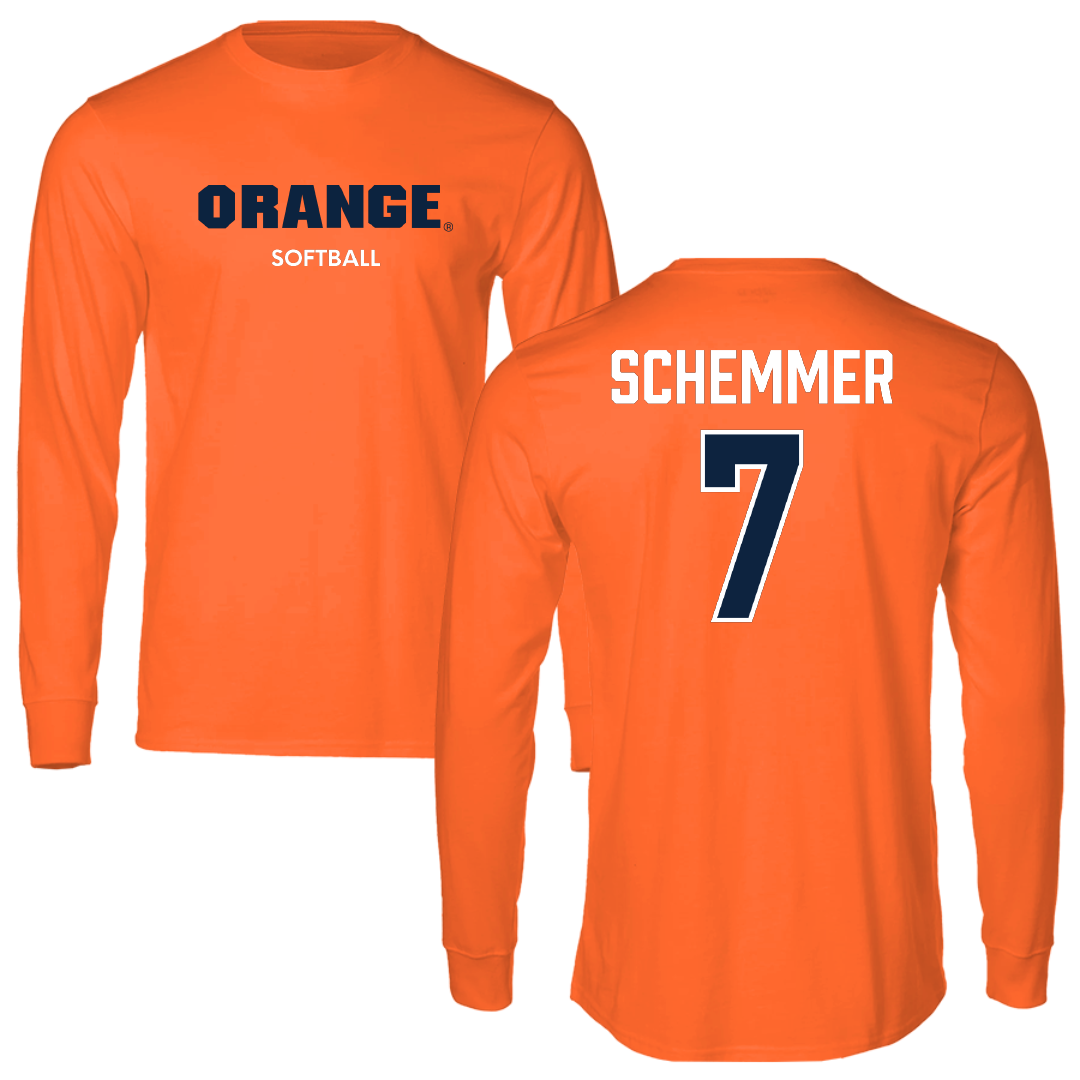 Syracuse University Softball Orange Performance Long Sleeve - #7 Peyton Schemmer