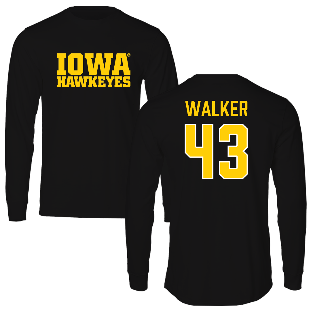 University of Iowa Baseball Black Long Sleeve - #43 Bryson Walker