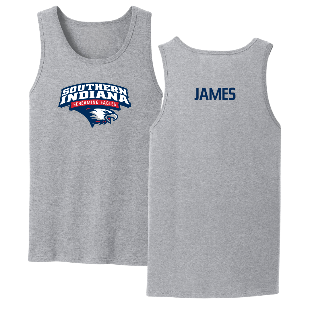 University of Southern Indiana Swimming & Diving Sport Gray Tank Top - Cameron James