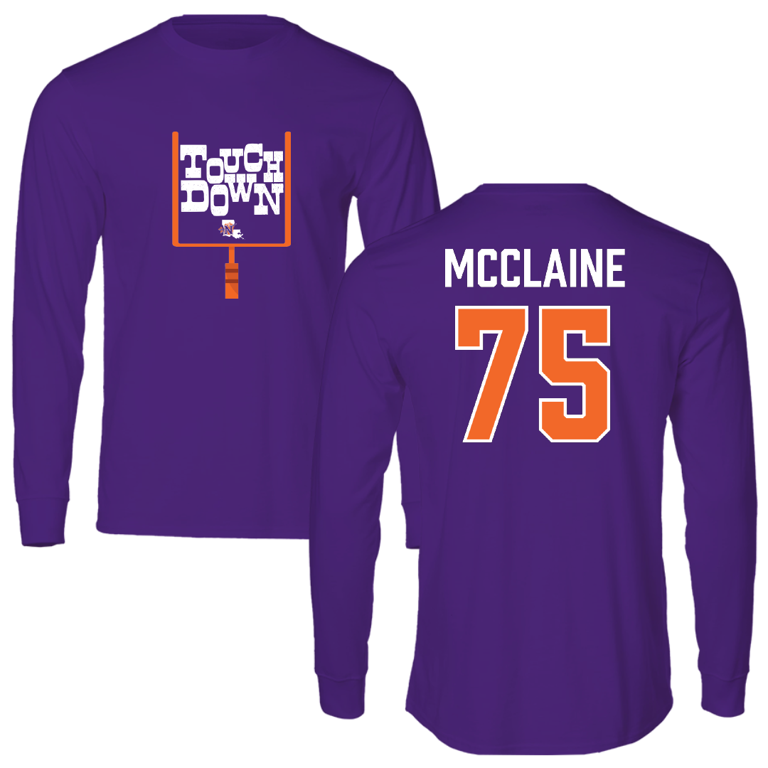 Northwestern State University Football Purple Touchdown Performance Long Sleeve - #75 Jordan McClaine