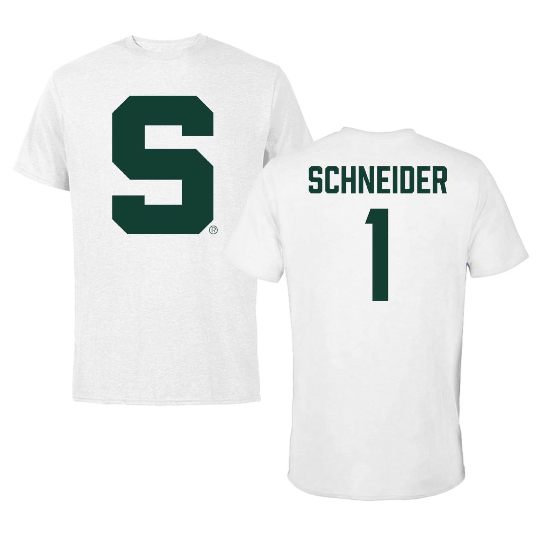 Michigan State University Volleyball White Tee - #1 Lia Schneider