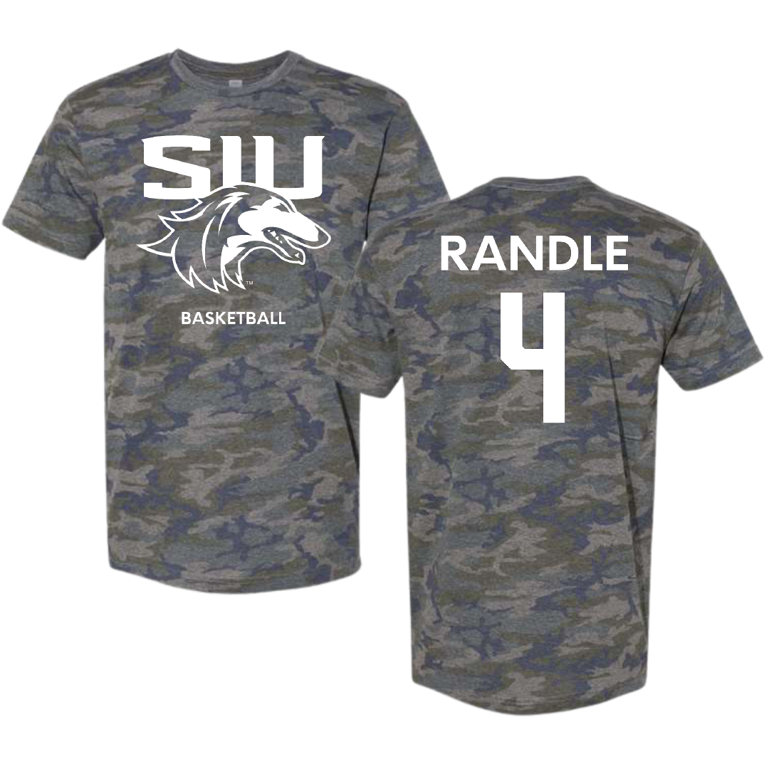 Southern Illinois University at Carbondale Basketball (W) Vintage Camo Tee - #4 Laniah Randle