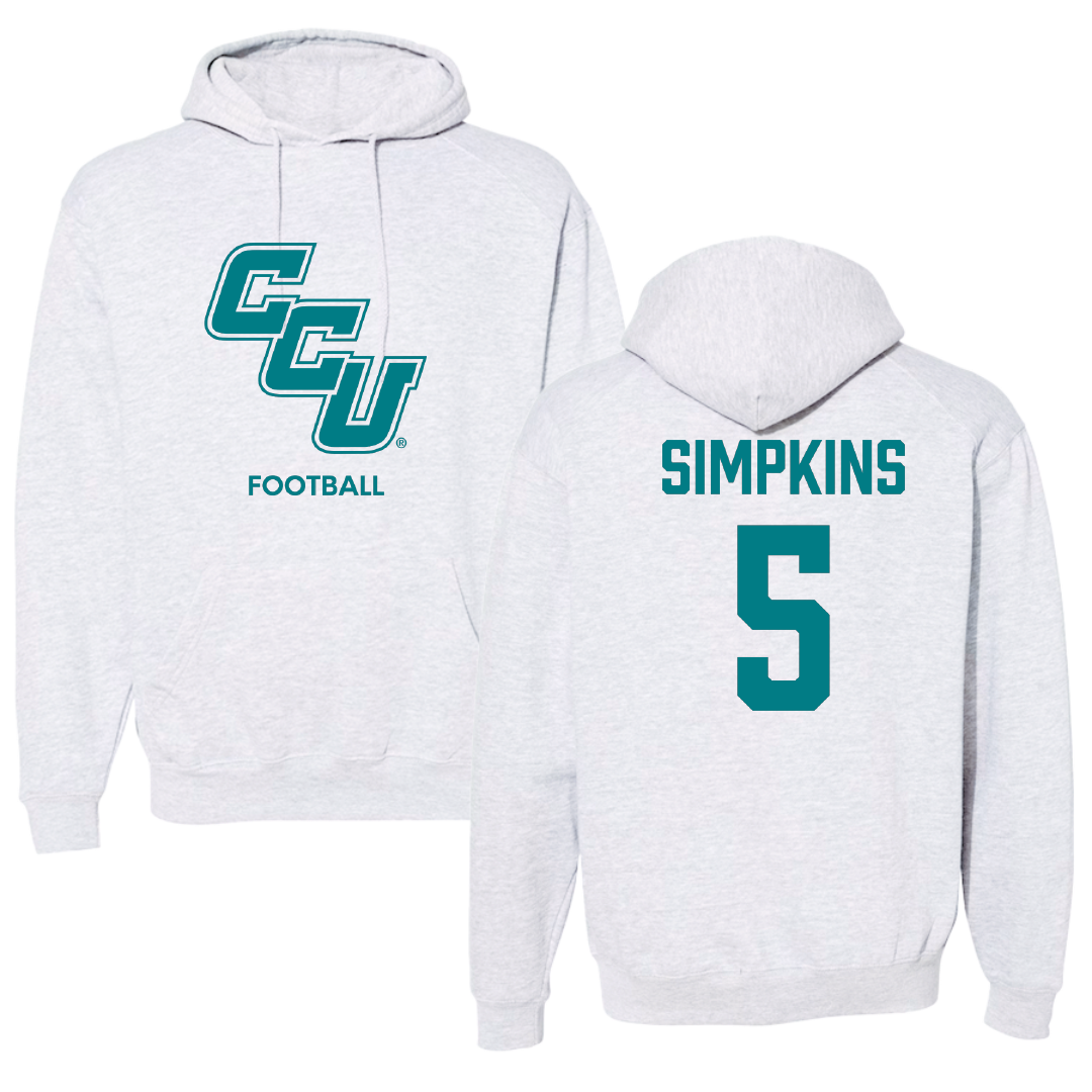 Coastal Carolina University Football Light Gray Hoodie - #5 Ja'Vin Simpkins