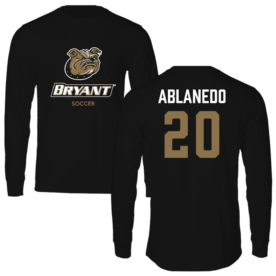 Bryant University Soccer (M) Black Performance Long Sleeve - #20 Pablo Ablanedo