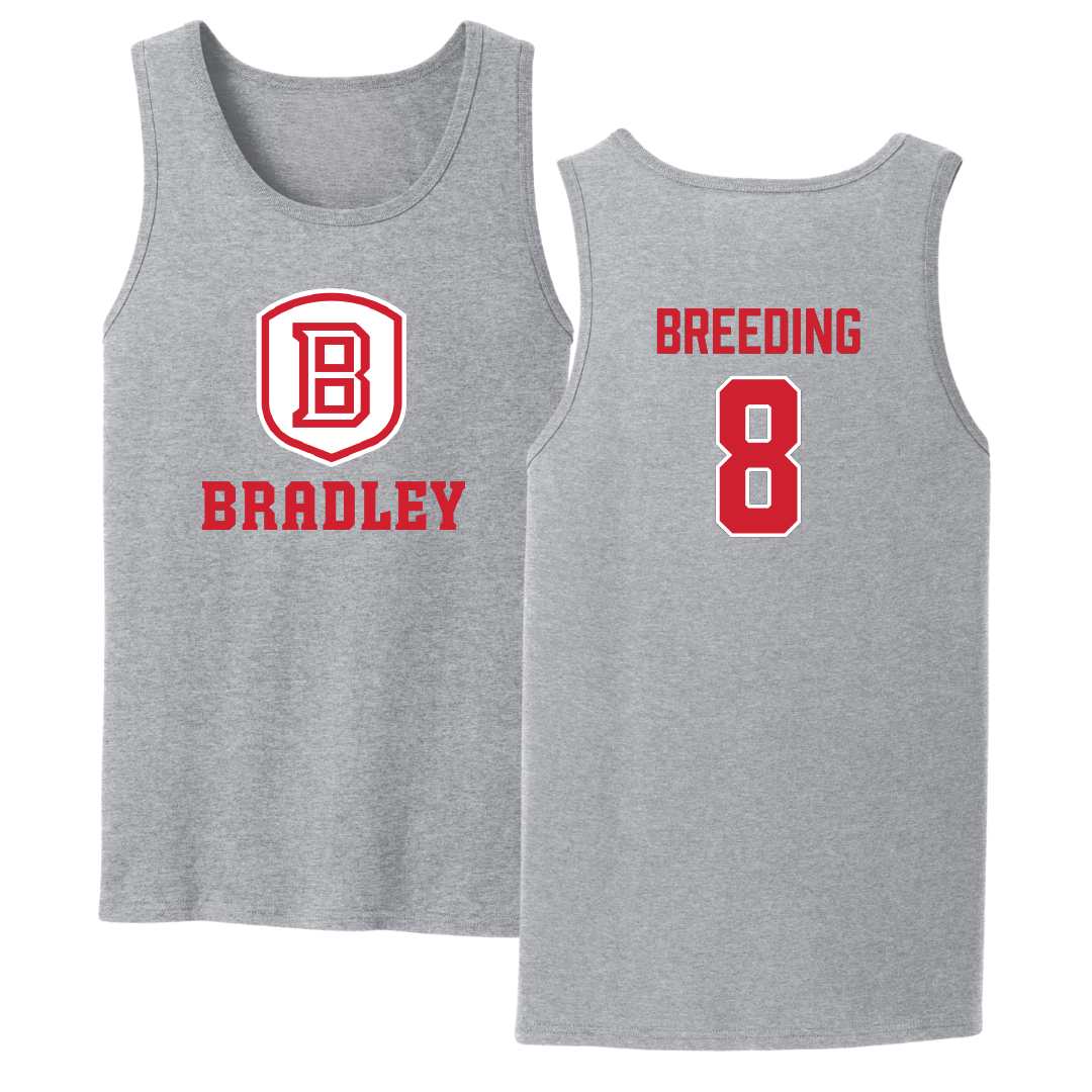 Bradley University Softball Sport Gray Tank Top - #8 Ashley Breeding
