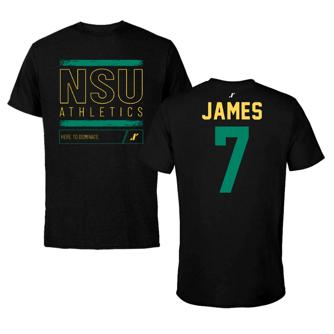 Norfolk State University Football Black Dominate Performance Tee - #7 Nolan James