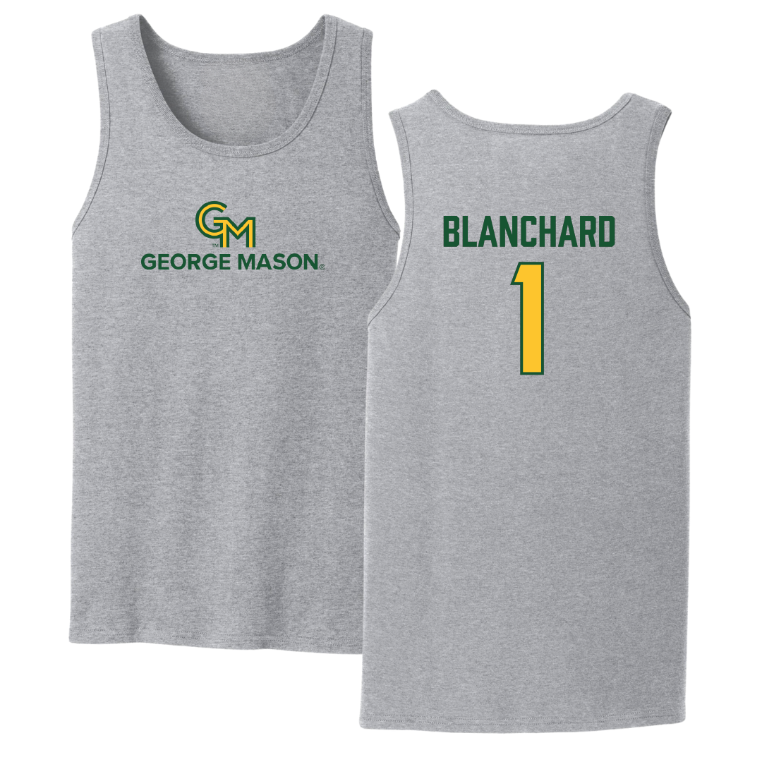 George Mason University Baseball Sport Gray Tank Top - #1 Evan Blanchard