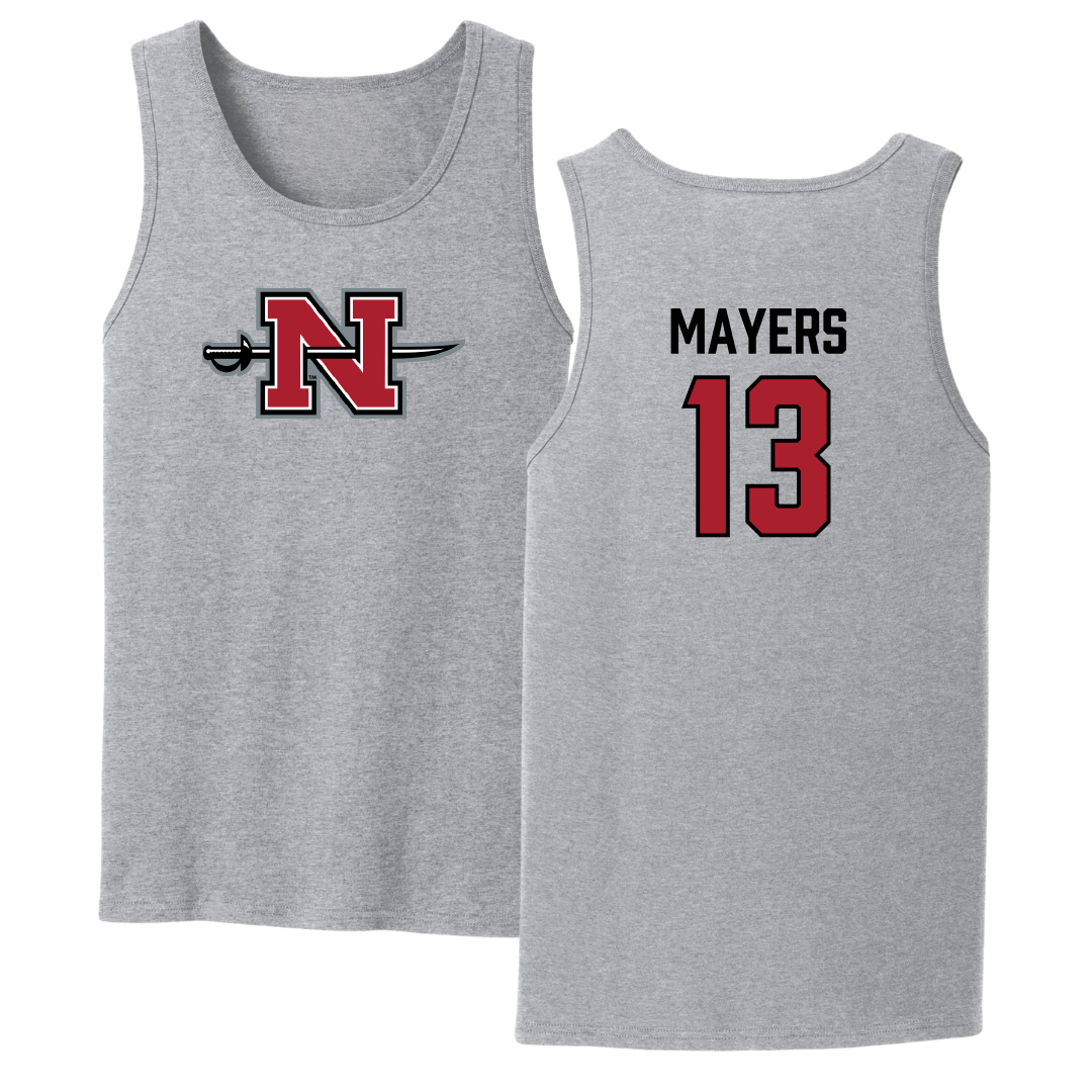 Nicholls State University Baseball Sport Gray Tank Top - #13 Jacob Mayers