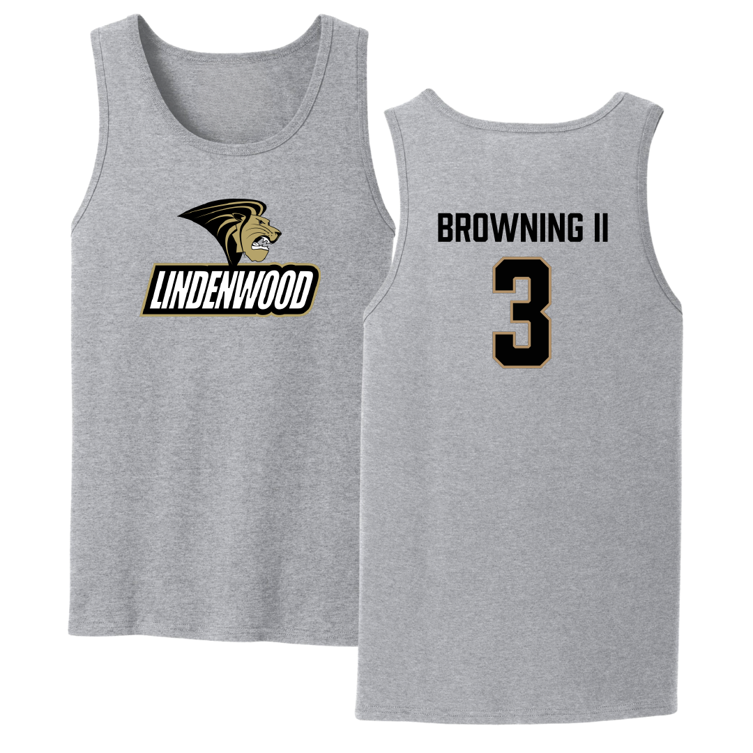 Lindenwood University Basketball Sport Gray Tank Top - #3 Markeith Browning II