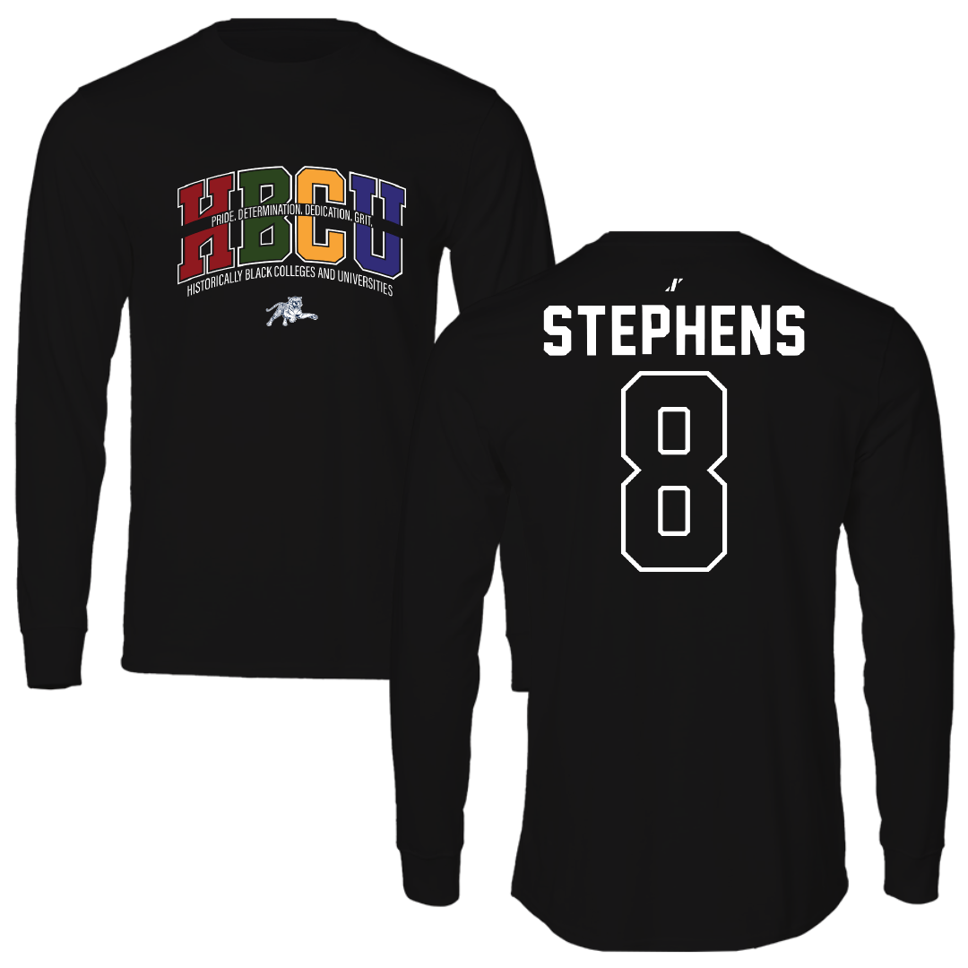Jackson State University Softball Black HBCU Long Sleeve - #8 Mari Stephens