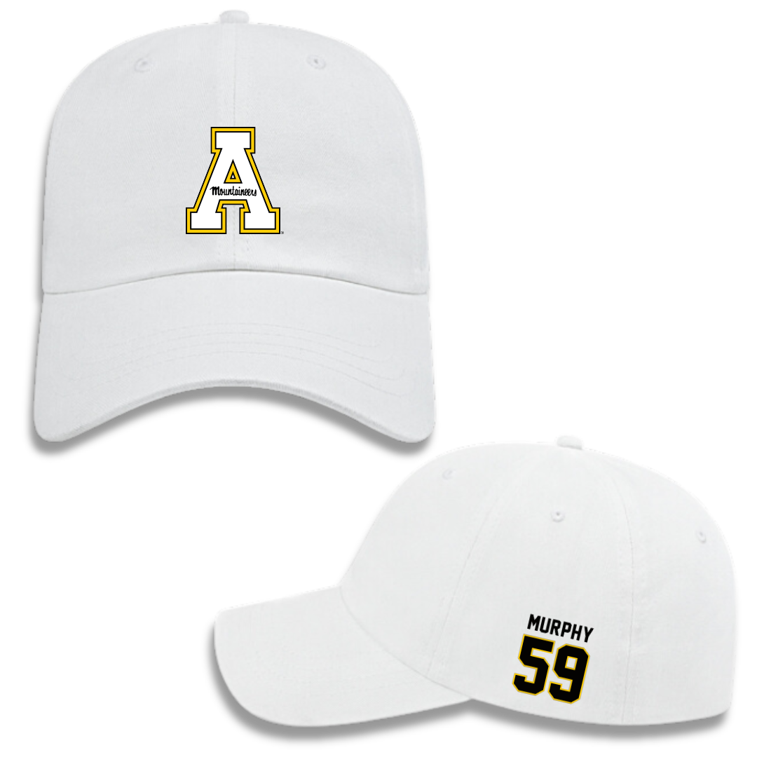 Appalachian State University Football White Hat - #59 Jack Murphy