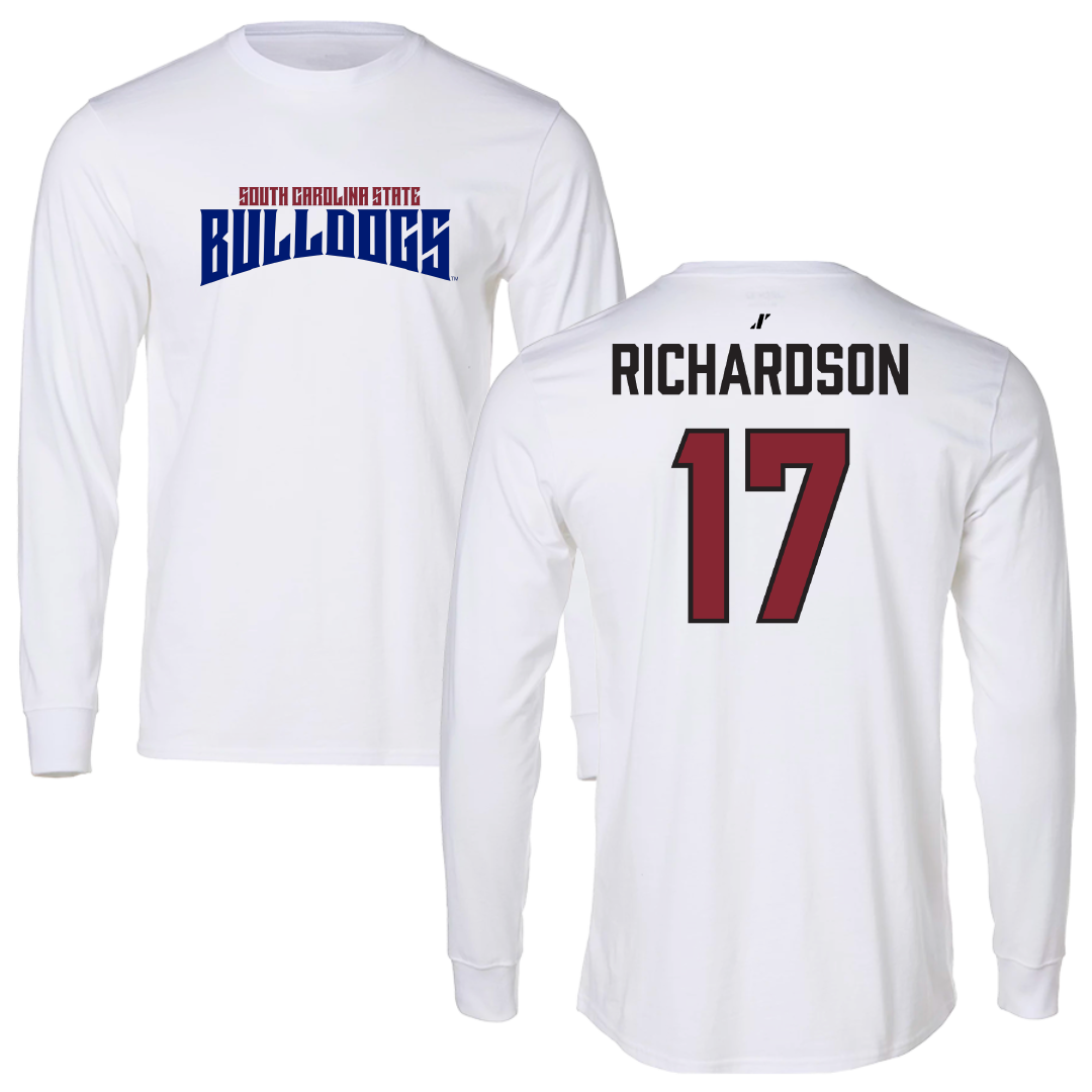 South Carolina State University Football White Classic Long Sleeve - #17 Malik Richardson