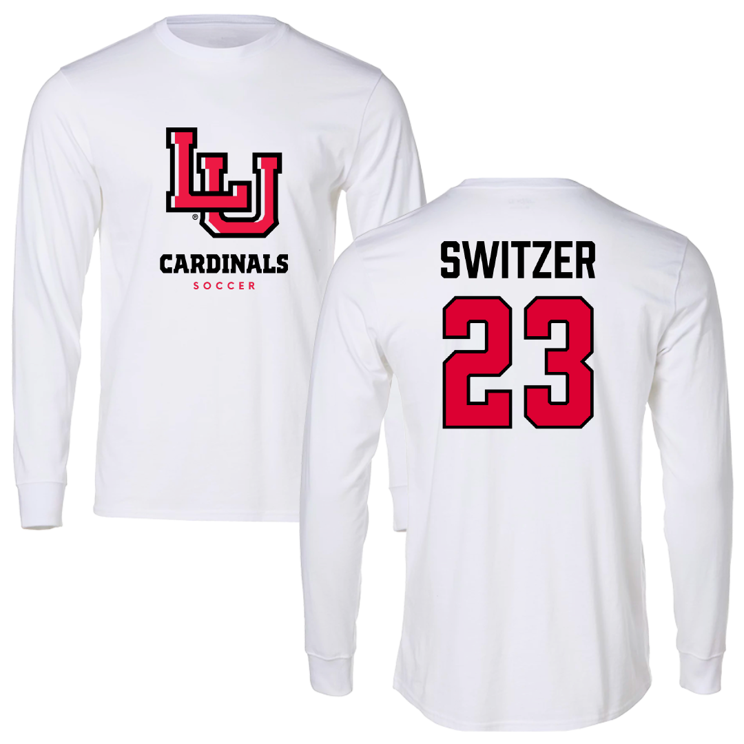 Lamar University Soccer White Performance Long Sleeve - #23 Anneliese Switzer