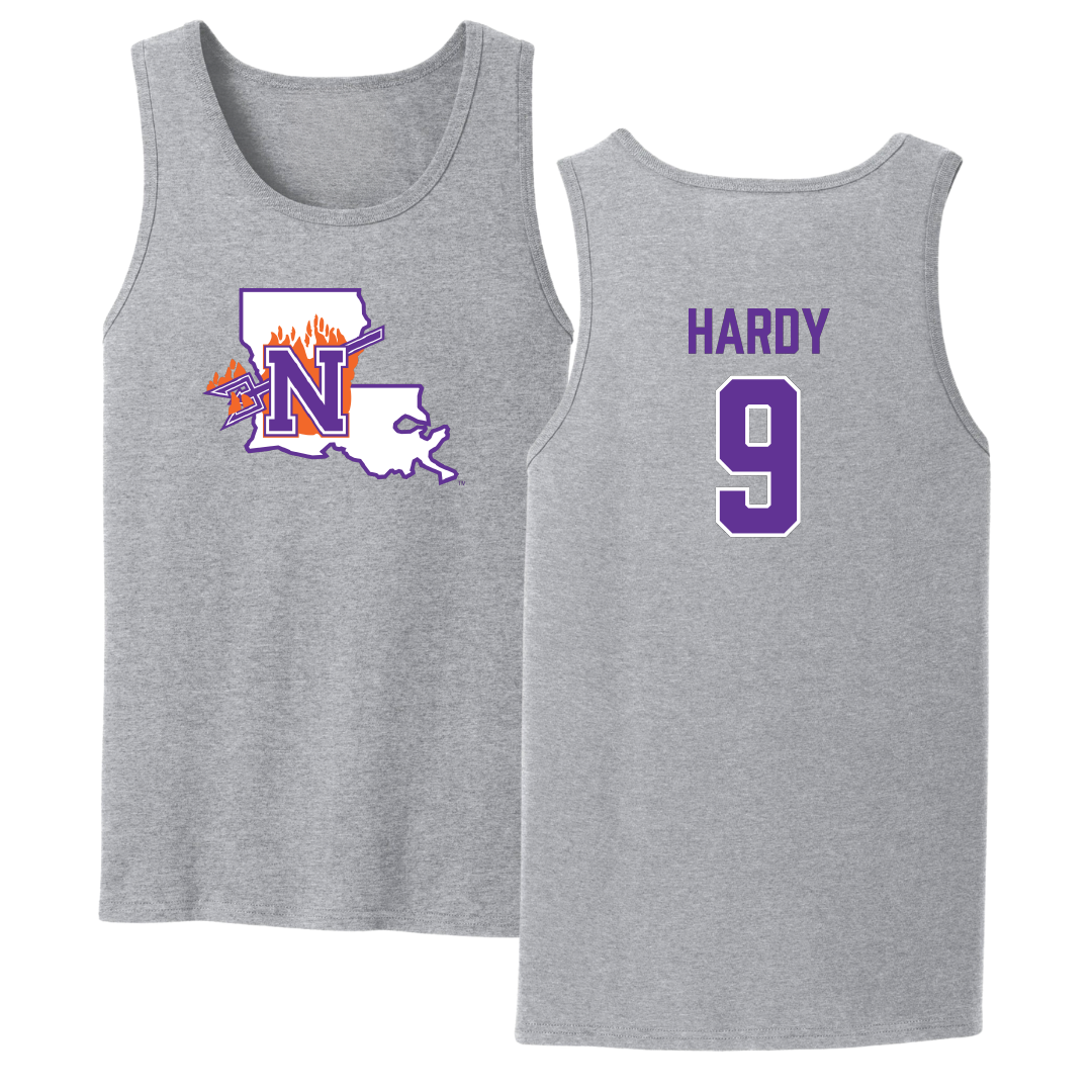 Northwestern State University Football Sport Gray Tank Top - #9 Cam Hardy