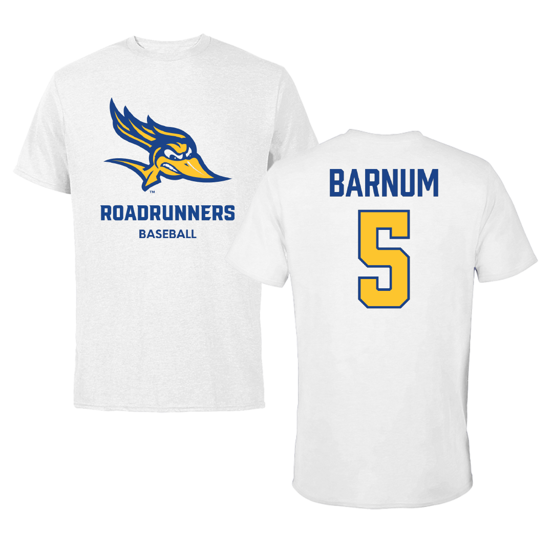 California State University-Bakersfield Baseball White Tee - #5 Lewis Barnum