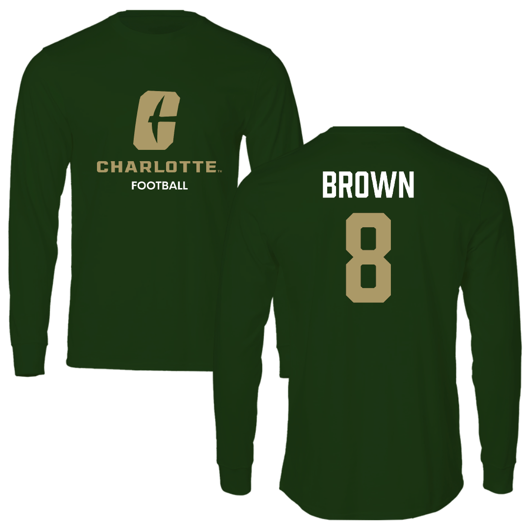 The University of North Carolina at Charlotte Football Forest Green Long Sleeve - #8 Sean Brown