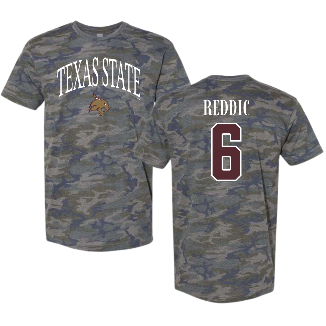 Texas State University Soccer Vintage Camo Tee - #6 Grace Reddic
