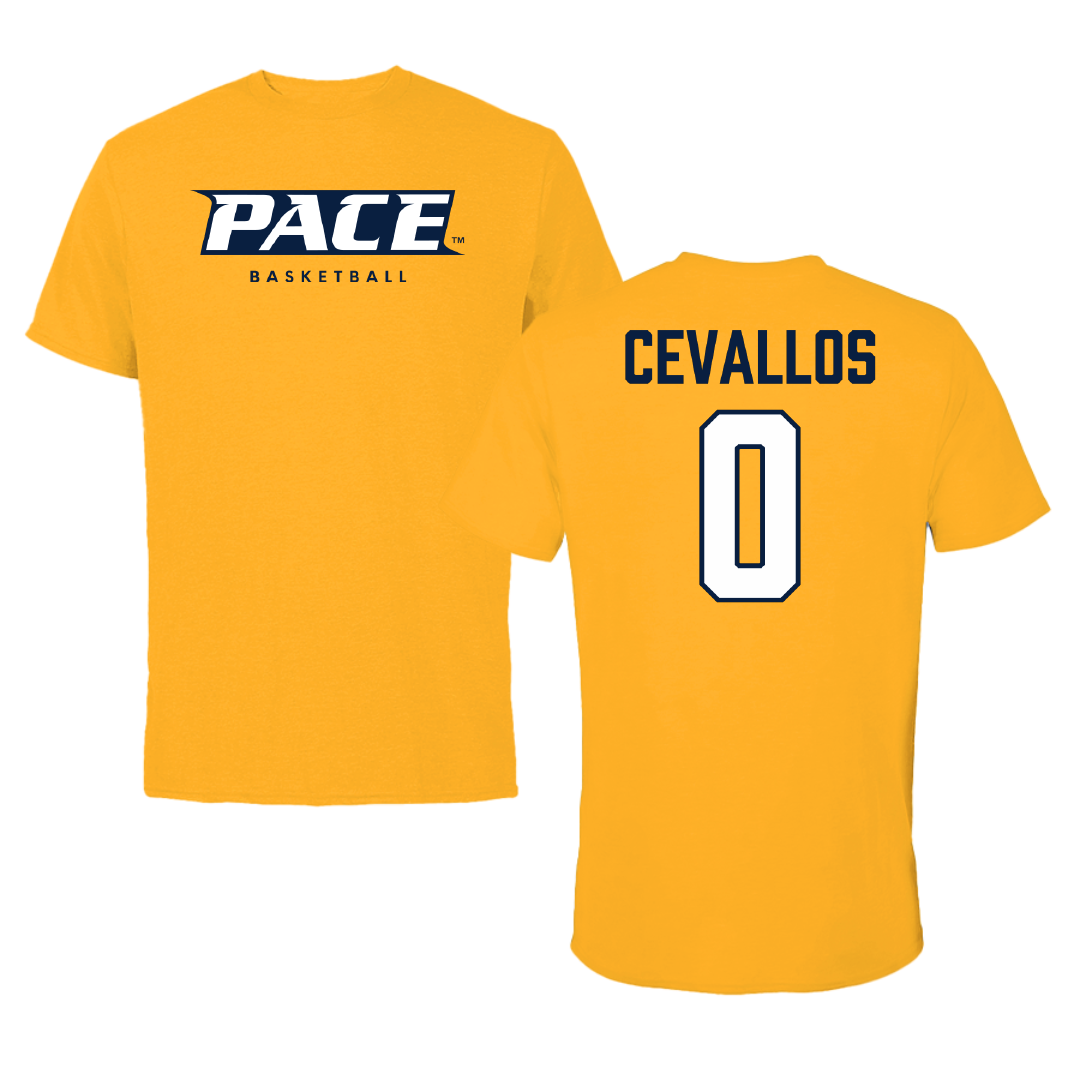 Pace University Basketball Gold Tee - #0 Ciera Cevallos