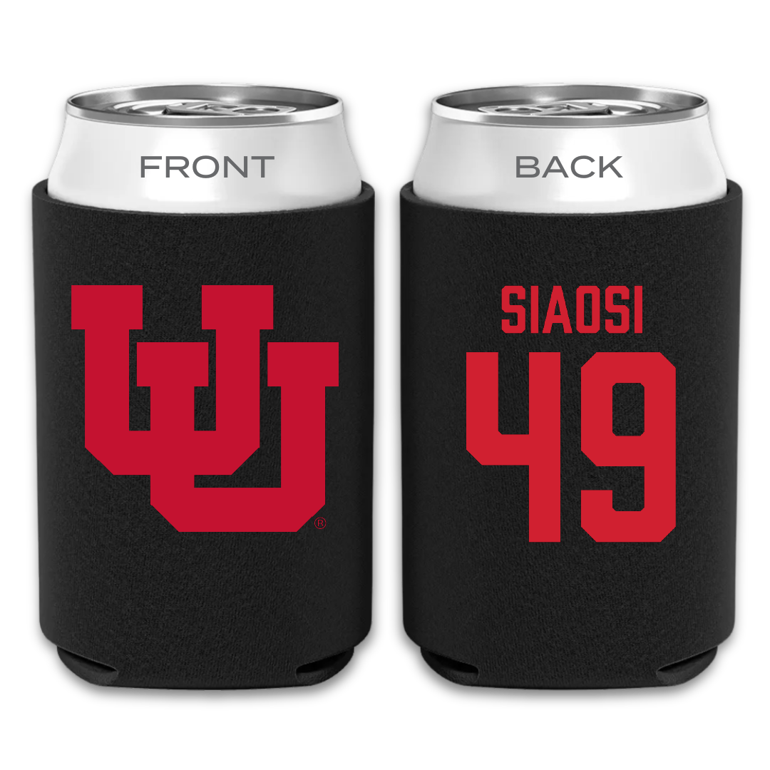 University of Utah Football Black Can Cooler - #49 Jason Siaosi