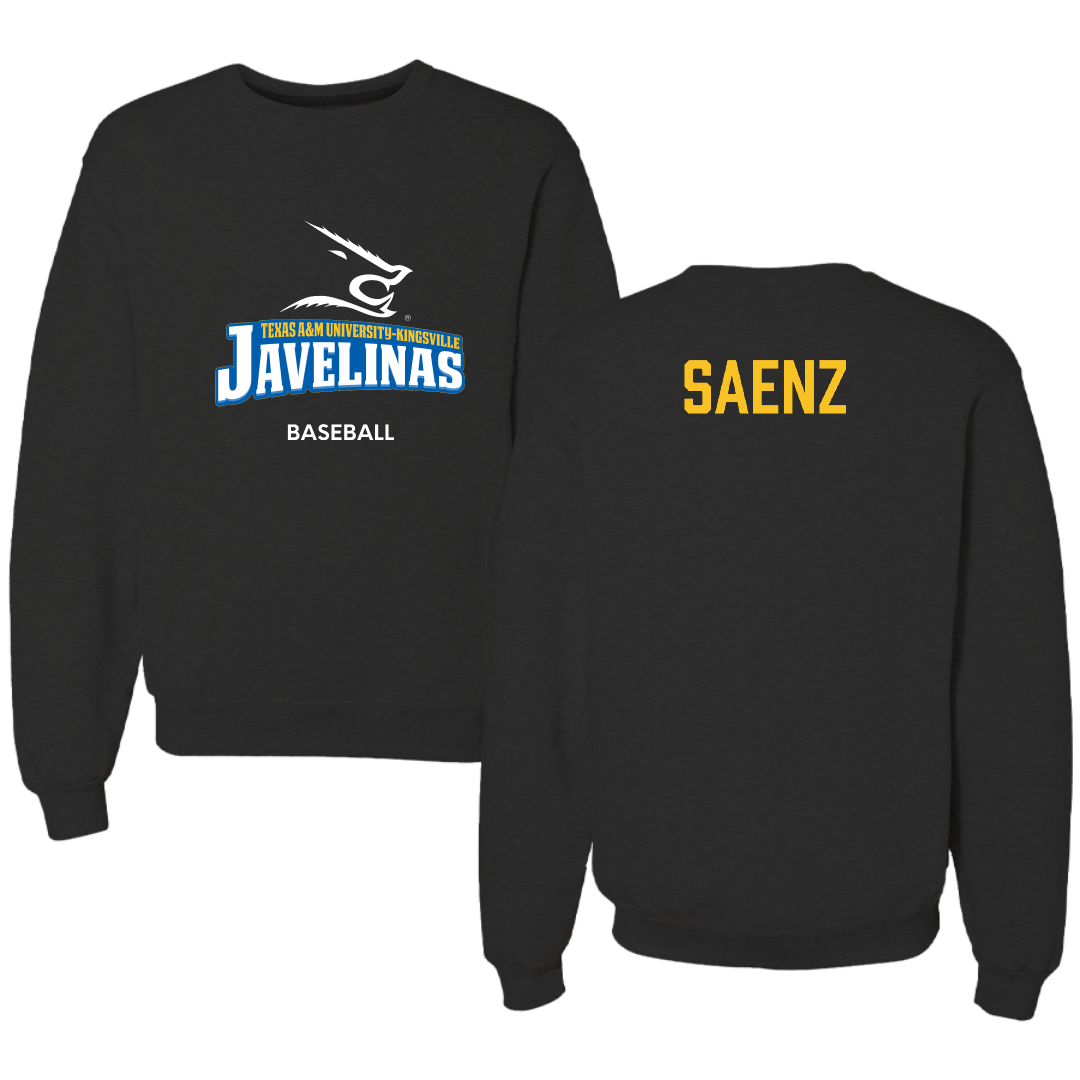 Texas A&M University-Kingsville Baseball Black Crewneck - Derek Saenz
