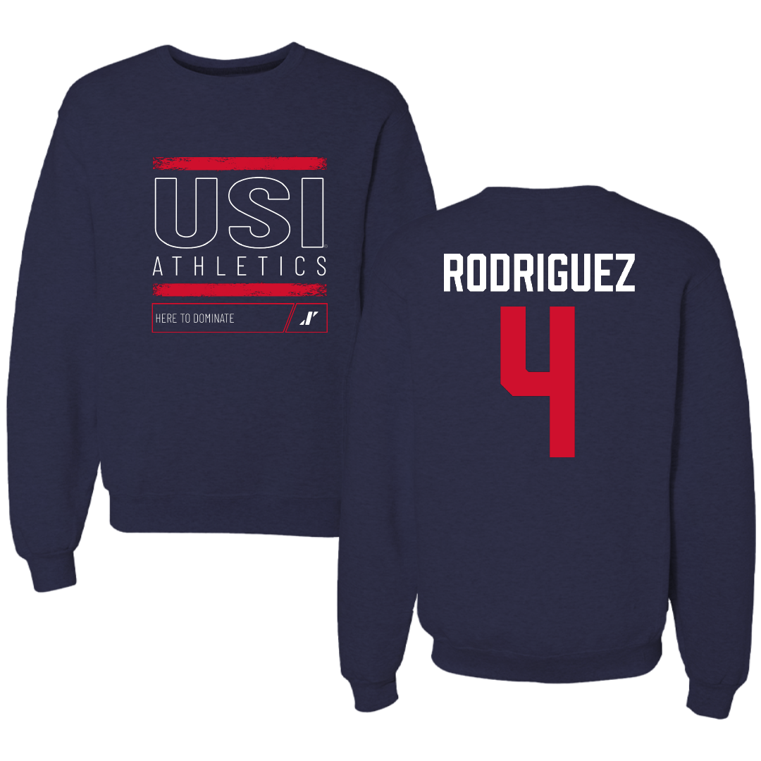 University of Southern Indiana Soccer Navy Dominate Crewneck - #4 Diego Rodriguez