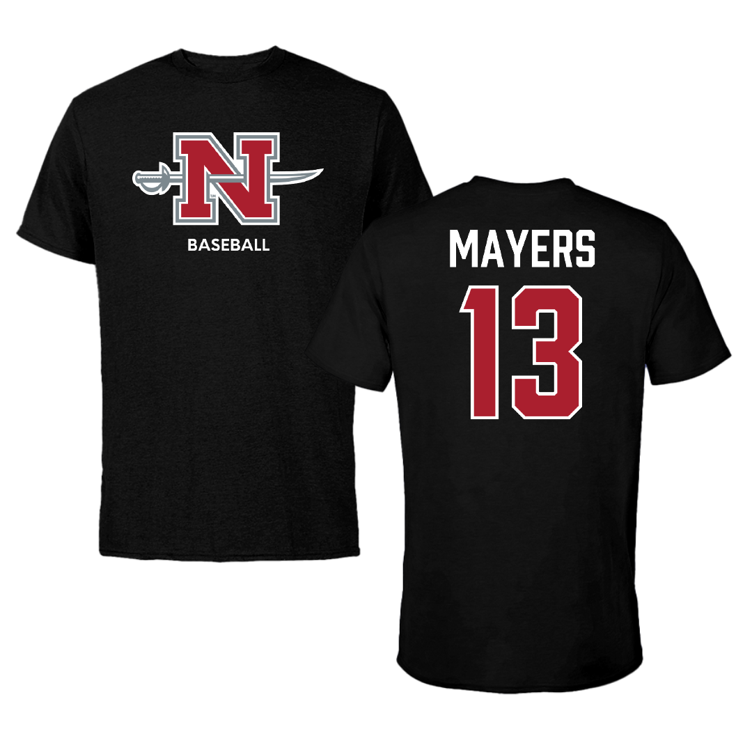 Nicholls State University Baseball Black Mascot Tee - #13 Jacob Mayers