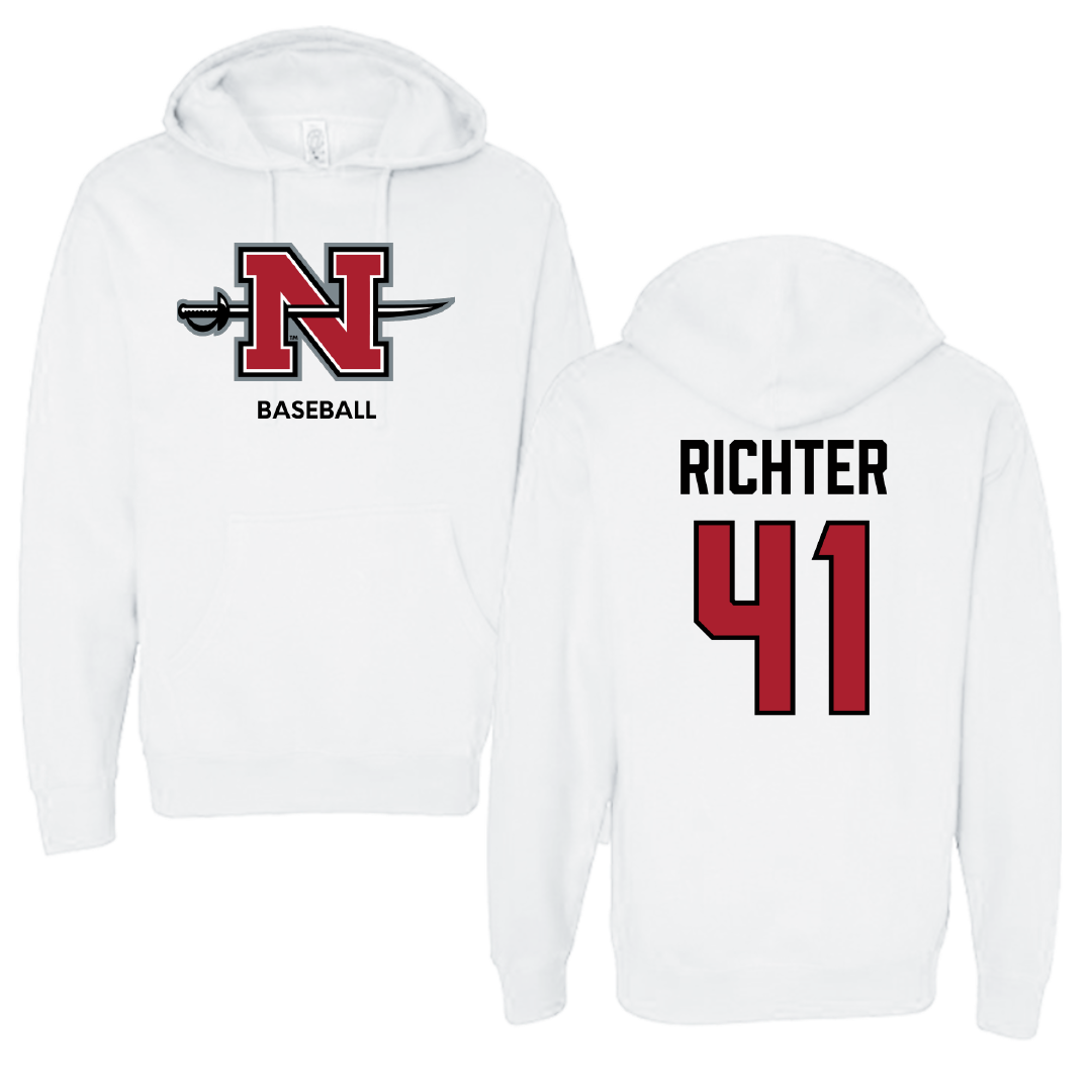 Nicholls State University Baseball White Hoodie - #41 Chase Richter