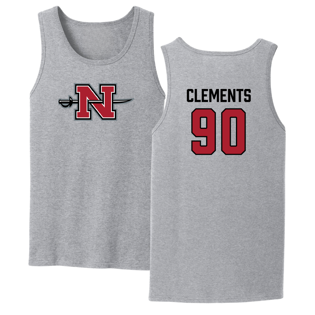 Nicholls State University Football Sport Gray Tank Top - #90 Aidan Clements