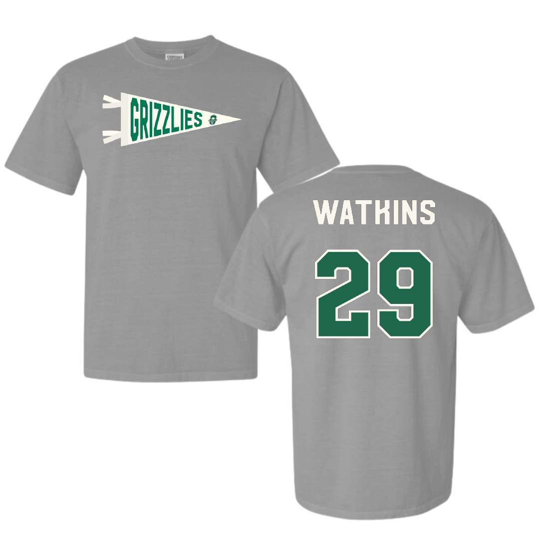 Adams State University Baseball Light Gray Pennant Comfort Colors Tee - #29 Braden Watkins