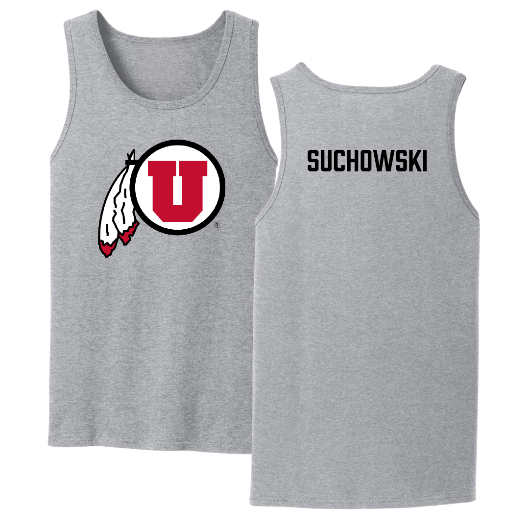 University of Utah Swimming & Diving Sport Gray Tank Top - Jake Suchowski