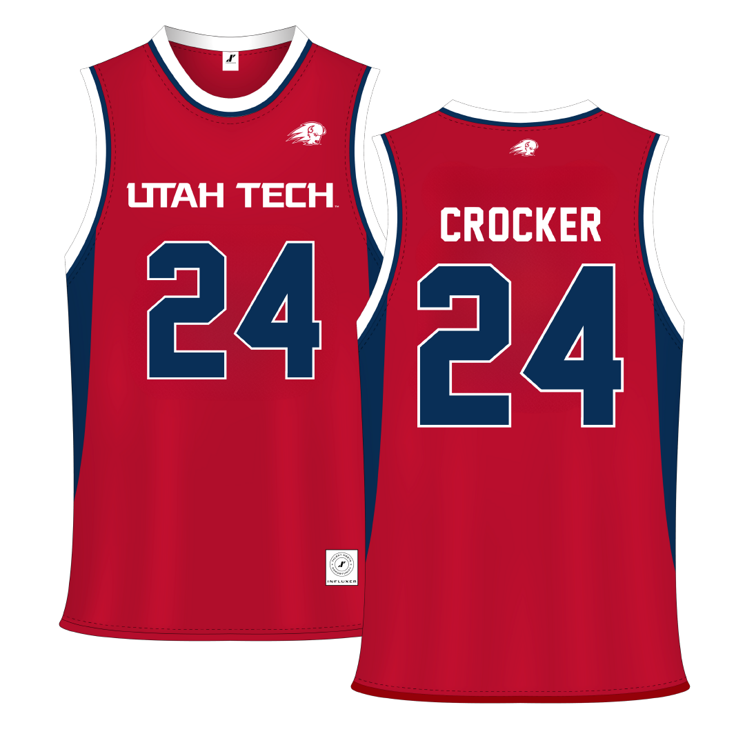 Utah Tech University Red Basketball Jersey - #24 Lauren Crocker