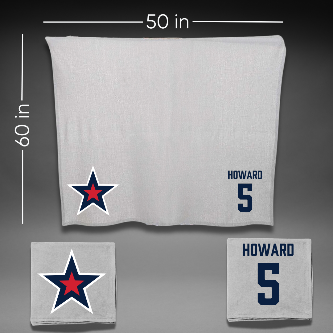 Robert Morris University Football Gray Blanket - #5 Tahseen Howard