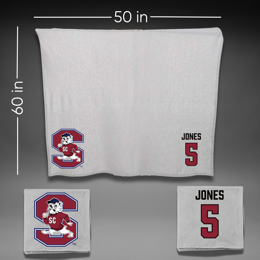South Carolina State University Football Gray Blanket - #5 Tyler Jones