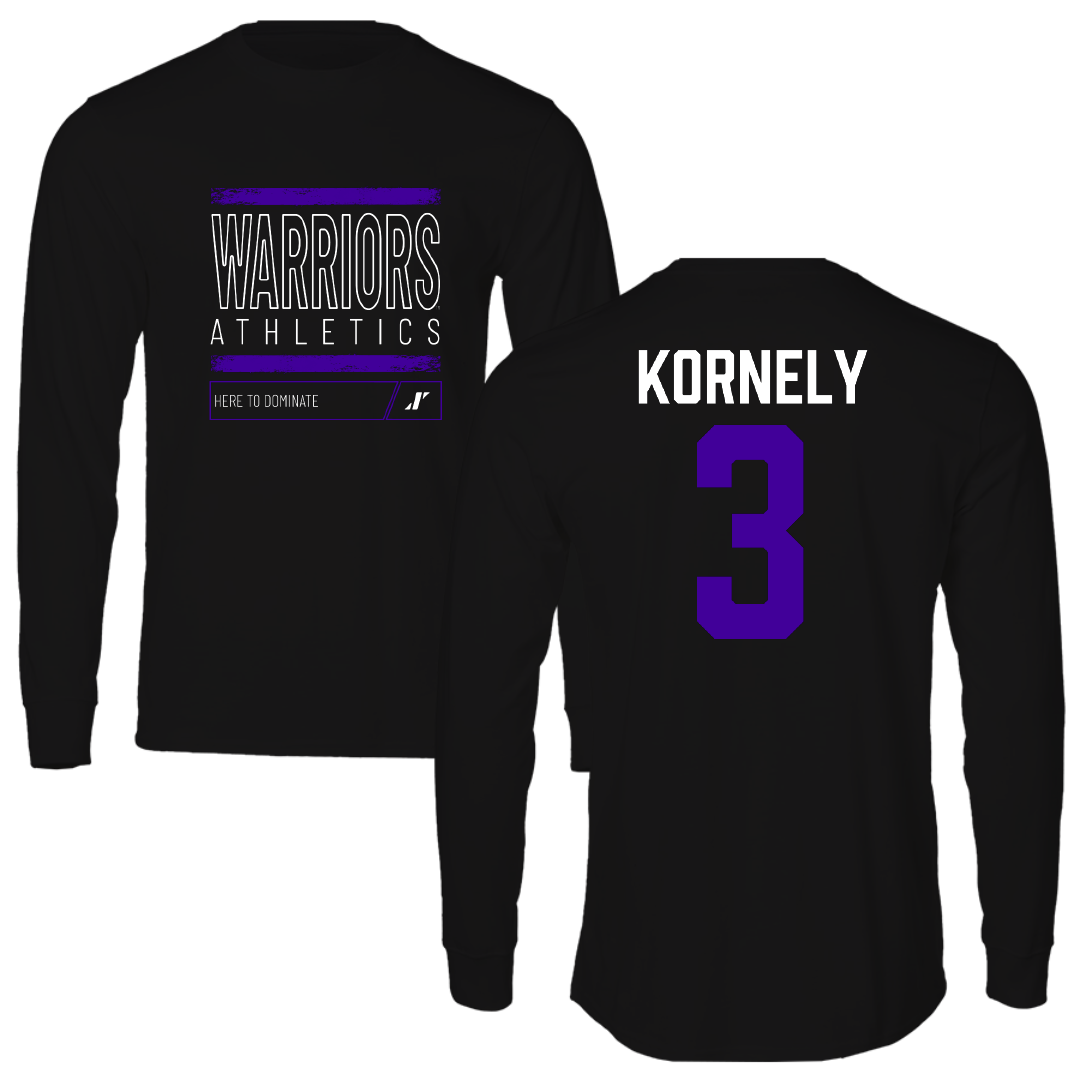 Winona State University Volleyball Black Dominate Performance Long Sleeve - #3 Kenna Kornely