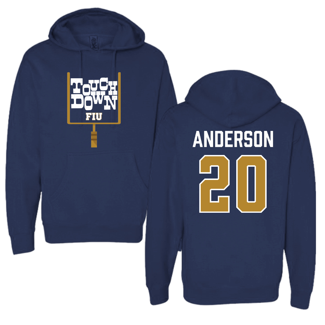 Florida International University Football Navy Touchdown Hoodie - #20 JT Anderson