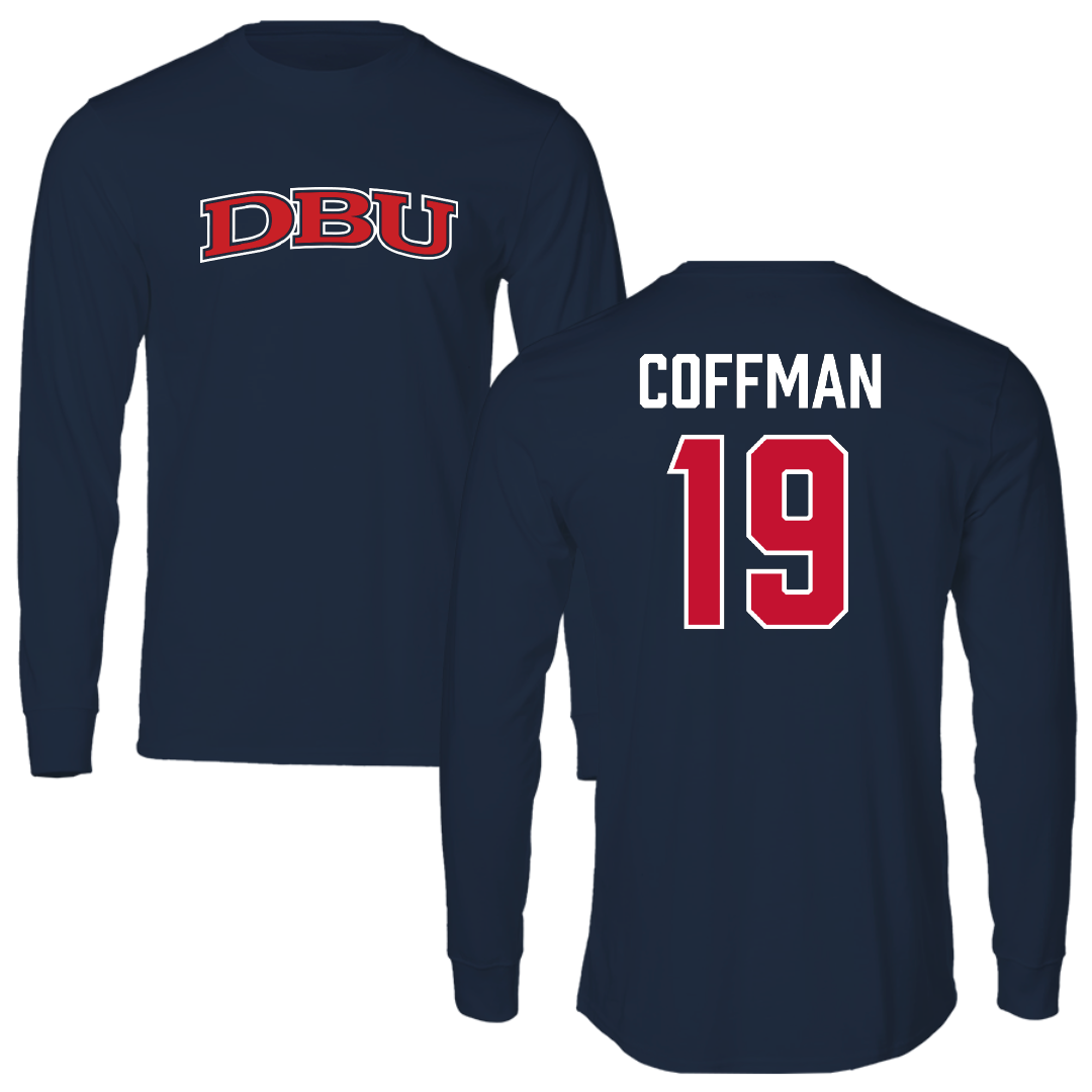 Dallas Baptist University Soccer Navy DBU Long Sleeve - #19 Kylar Coffman
